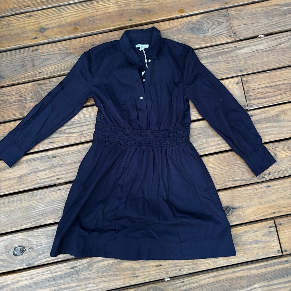Free Assembly Navy Long Sleeve button up Dress